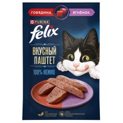 FELIX Вкусный Паштет Говядина Ягнёнок 75г, шт