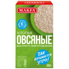 Хлопья быстрого приготовления Овсяные Макфа 350г, шт