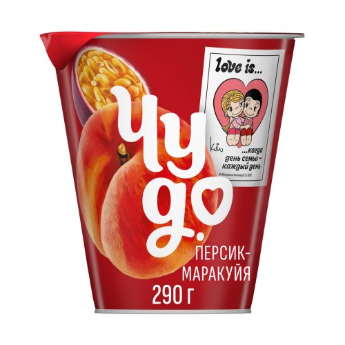Йогурт вяз.Чудо персик-маракуйя 2% 290г мст, шт