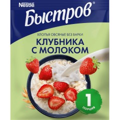 БЫСТРОВ Хлопья Клубника Молоко 40г, шт