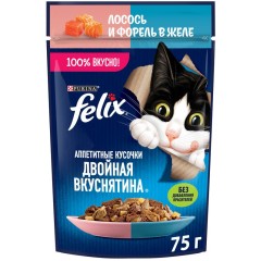 FELIX Двойная Вкуснятина Лосось Форель 75г, шт