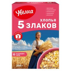 ХЛОПЬЯ УВЕЛКА 5 ЗЛАКОВ 350г