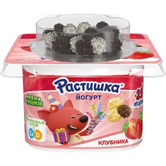 Растишка Йогурт Клубника с шок. драже 3% 115г