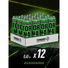 Напиток энергетический Tornado Max GREENAPPLE жб 0,45л