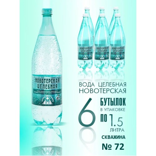 Новотерская целебная 1.5 л пэт Кавминводы, шт