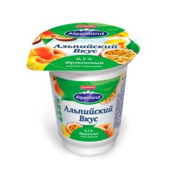 Alpenland  фруктовый 0,3 % 320г Персик-маракуйя продукт йогуртный фруктовый пастериз