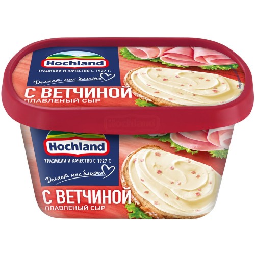 Сыр Хохланд плавленый ванна 400 г с ветчиной 55%, шт