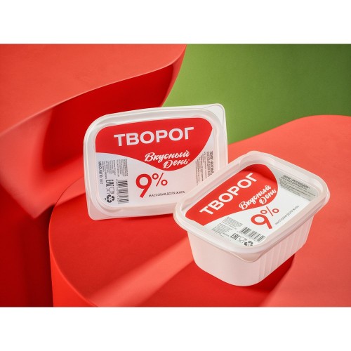 Творог Вкусный день массовая доля жира 9% 180 г (контейнер)