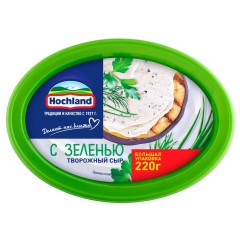 Сыр Хохланд творожный с зеленью 60% пл/в 220 г, шт